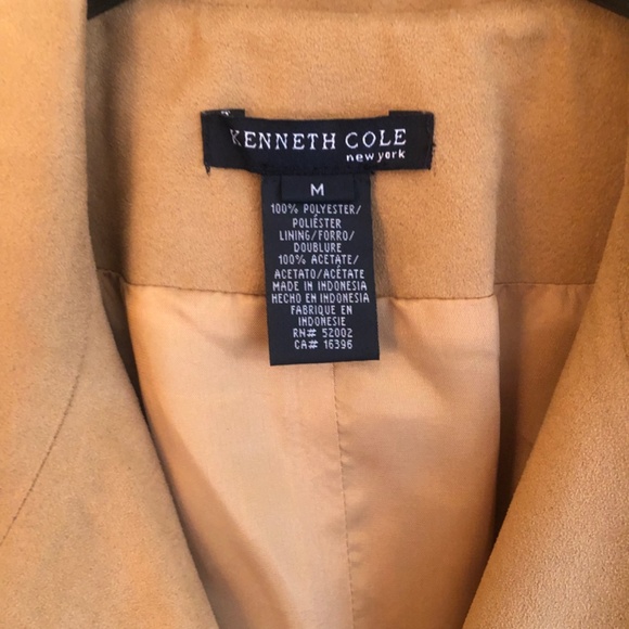 Kenneth Cole Ultra Suede Trench Coat, Camel Color, MED - Picture 4 of 10